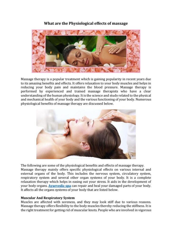 What Are The Physiological Benefits Of Massage